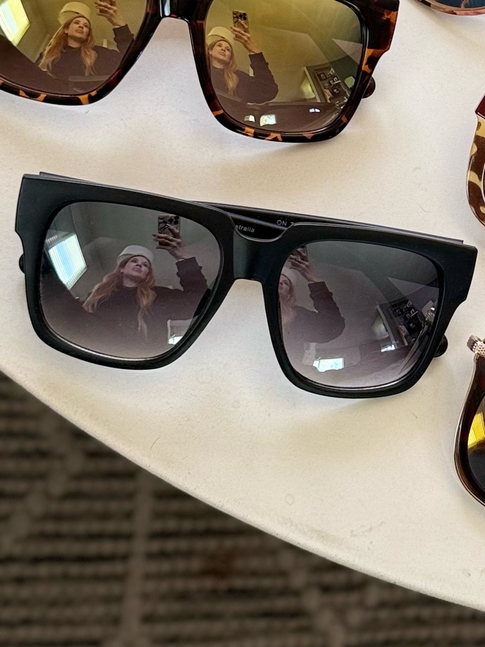 Quay Australia Black Oversized Square Sunglasses with Silver Lenses